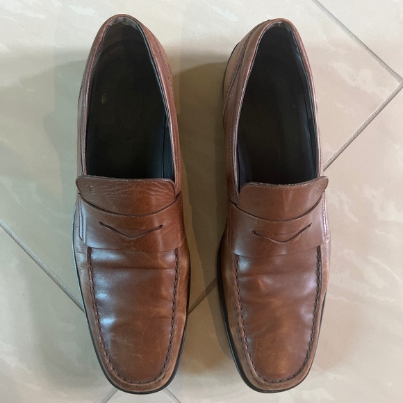 #2749 Tods Brown Leather Driving Shoe Slip On size 12, US 13.5 Mens main image 4